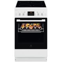 Aragaz Electrolux LKR540202W, Electric, Plita vitroceramica, 4 zone de gatit, Cuptor electric multifunctional, Clasa A, 50 cm, Alb