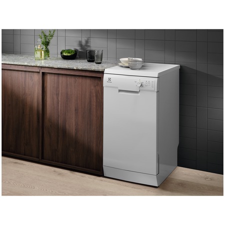 Masina de spalat vase Electrolux ESA12110SW, 9 seturi, 5 programe, Motor inverter, Display LED, AirDry, Clasa F, Alb
