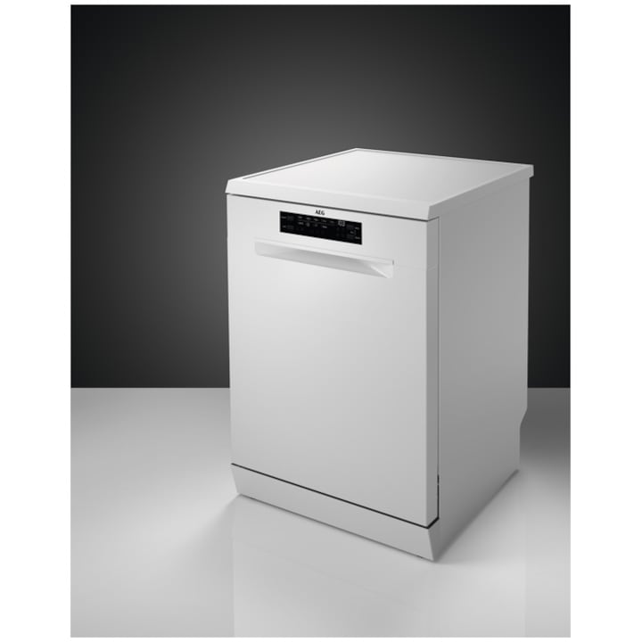 Masina de spalat vase AEG FFB73717PW, 15 seturi, 9 programe, Motor inverter, Control touch, Brat StaelliteClean, Afisaj digital, Clasa D, Alb