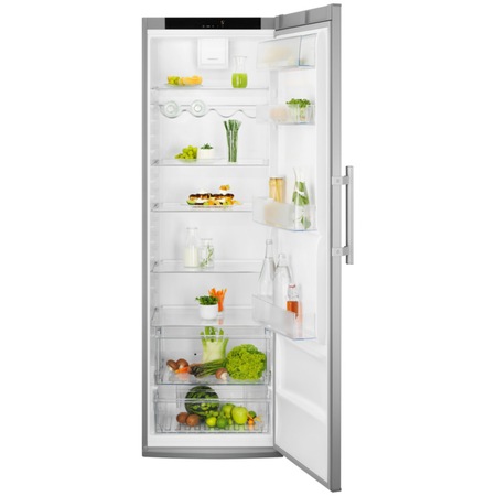 Frigider cu o usa Electrolux LRS2DE39X, 390 l, Control electronic, Indicator usa deschisa, Iluminare LED, Ventilator interior, Clasa E, h 186 cm, Inox antiamprenta
