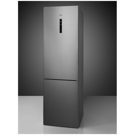 Combina frigorifica AEG RCB736E7MX, 366 l, No Frost, Afisaj LCD, CustomFlex, Multi Flow, Iluminare LED, Clasa E, H 201 cm, Inox antiamprenta