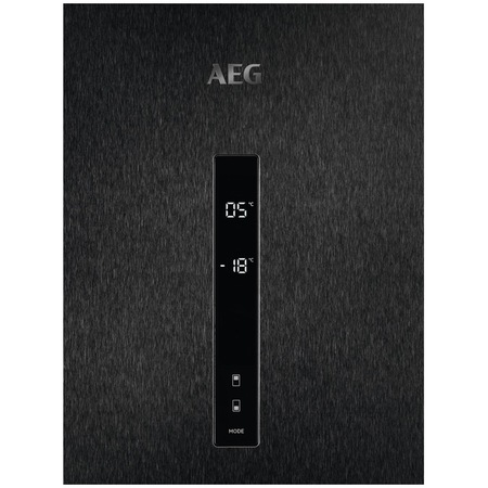 Combina frigorifica AEG RCB736E7MB, 366 l, No Frost, Afisaj LCD, CustomFlex, Multi Flow, Iluminare LED, Clasa E, H 201 cm, Dark Inox