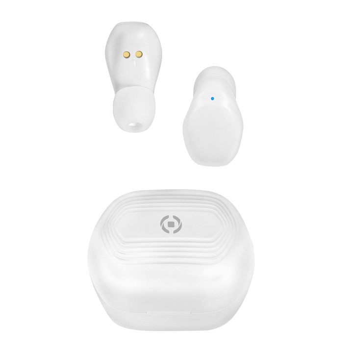 Casti bluetooth Celly Buds EarDrops FLIP2, Alb