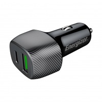 Incarcator auto Energizer PowerDelivery, 38W QC 3.0, 1 USB A + 1 USB C, Negru