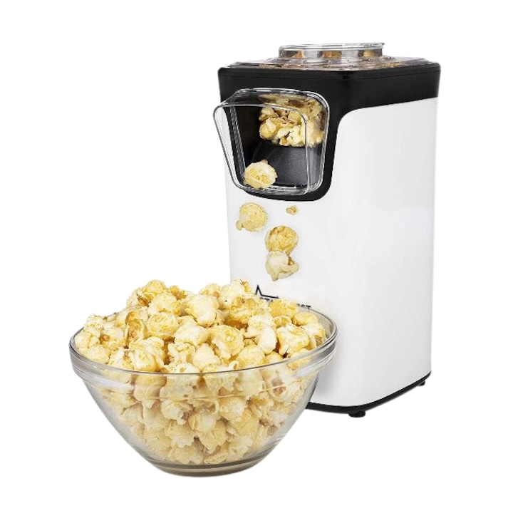 Aparat pentru popcorn STARCREST SPM-1100WH, 1100 W, Alb/Negru