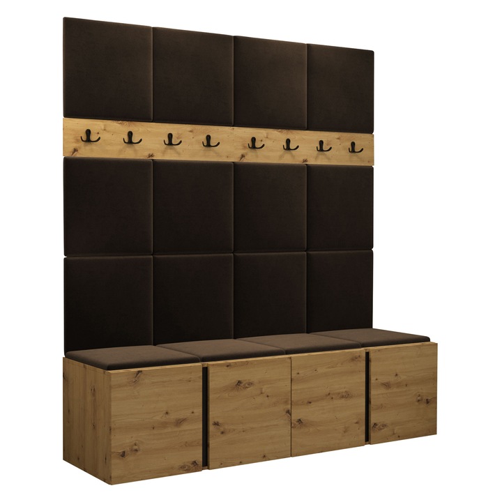 Mobilier pentru hol Tavasz V, MIRJAN24, artisan / maro, 46x168x186 cm