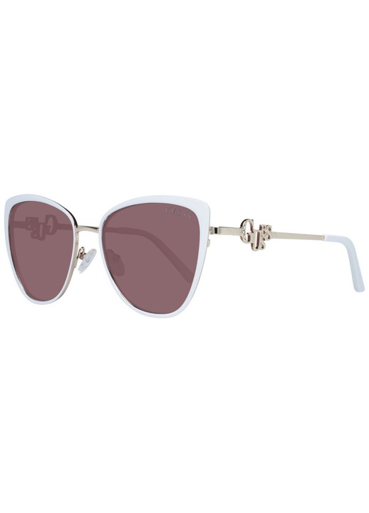 Ochelari de soare cat-eye cu detaliu logo, de dama, Alb/Auriu, 56-17-145 Standard