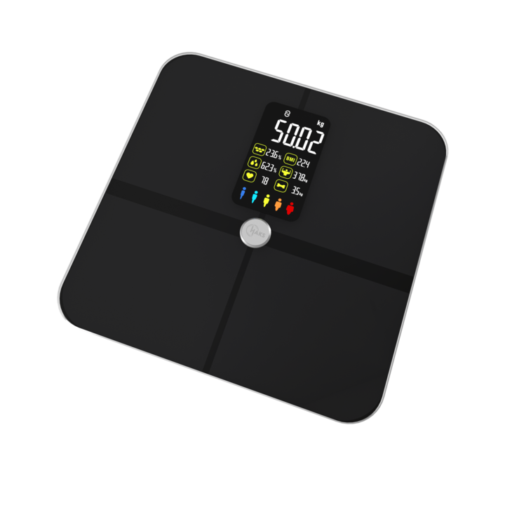 Cantar Smart pentru Analiza Compozitiei Corporale, 16 masuratori, Bluetooth, 180 kg, Aplicatie Limba Romana, Sincronizare cu Apple Health si Samsung Health