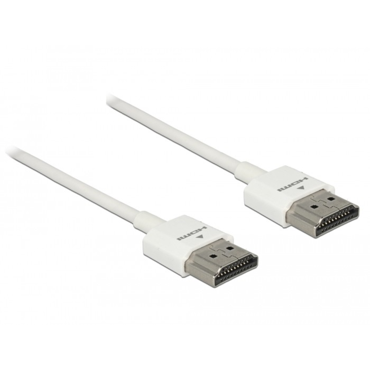 Delock HDMI-kábel Ethernettel - HDMI-A-csatlakozódugó > HDMI-A-csatlakozódugó, 3D, 4K,0,25 m, vékony (85120) (85120)