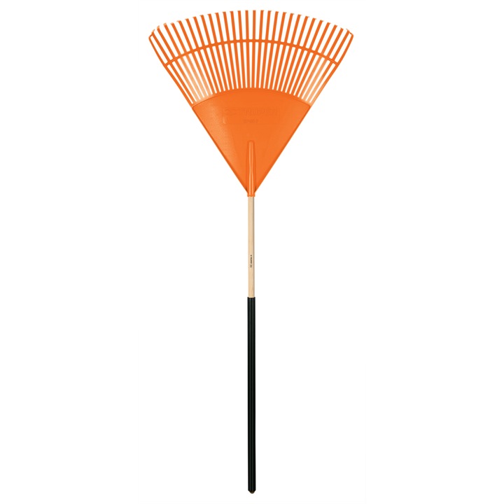 Grebla de frunze din plastic, robust, latime 79 cm, cu coada de lemn cu invelis confort, L 122 cm Truper