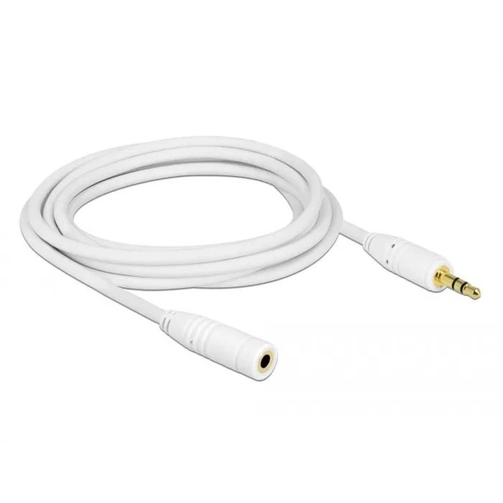 Delock 3.5 mm jack hosszabbító kábel 3m fehér (83769) (dl83769)