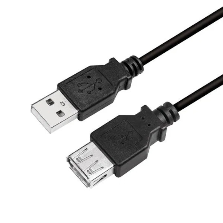 LogiLink CU0010B USB-A apa - USB-A anya hosszabbító kábel fekete 2m (CU0010B)