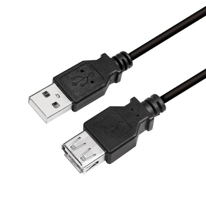 Cablu de date, LogiLink, Tip USB-A, 2m, Negru