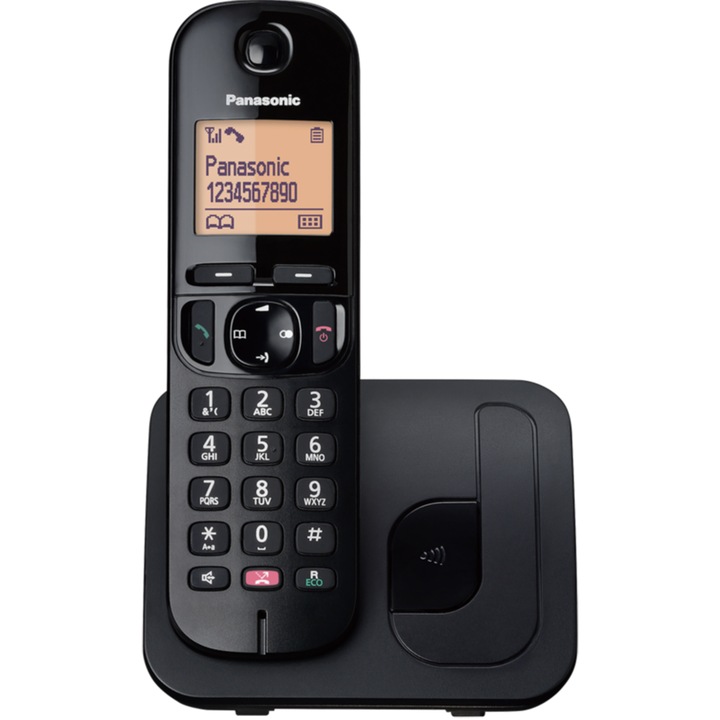 Telefon Fix fara fir Panasonic Wireless KX-TGC250SPB, Negru