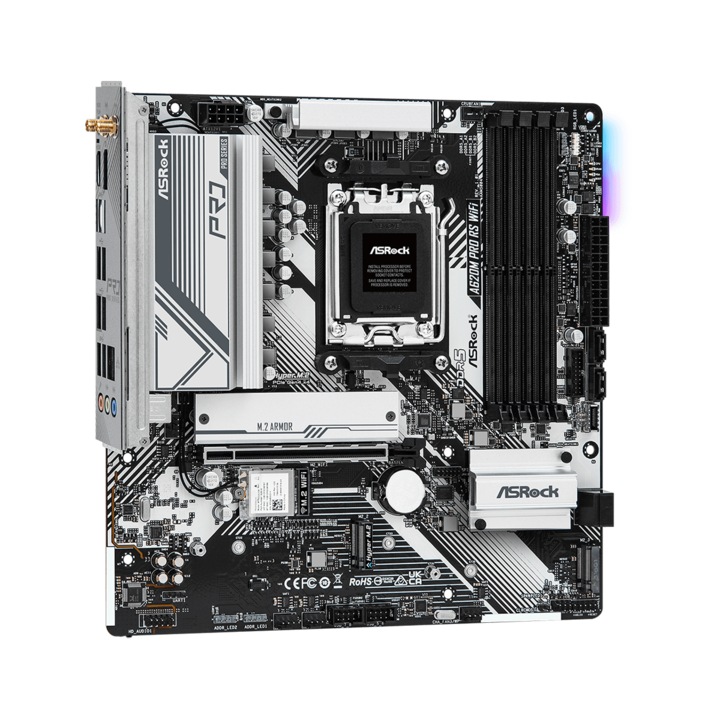 Дънна платка ASROCK A620M Pro RS WiFi, Socket AM5, mATX, 4xDDR5