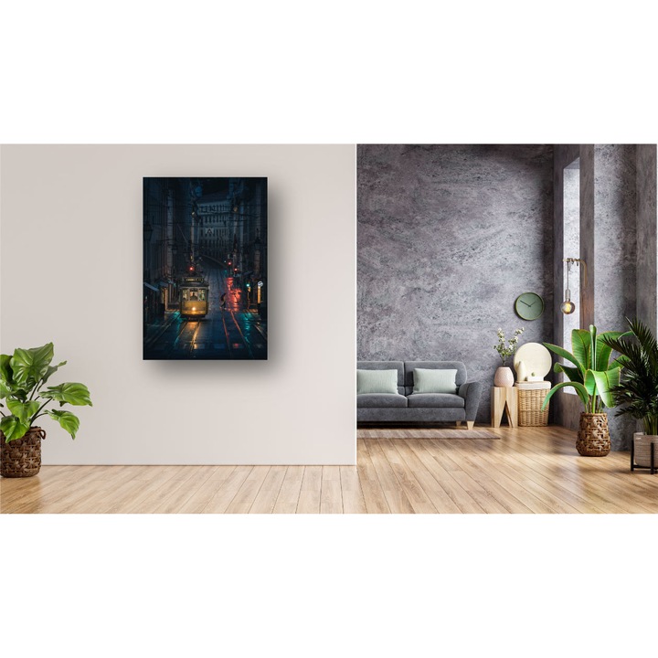Vászonfestés - Sárga villamos - 95x150cm