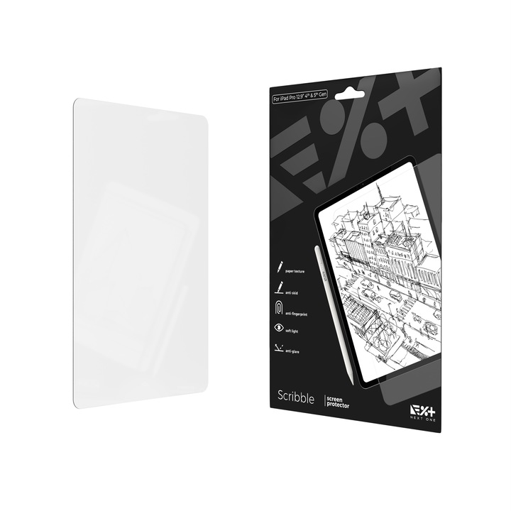Folie de protectie cu textura de hartie NEXT ONE pentru iPad Pro 12.9 inch