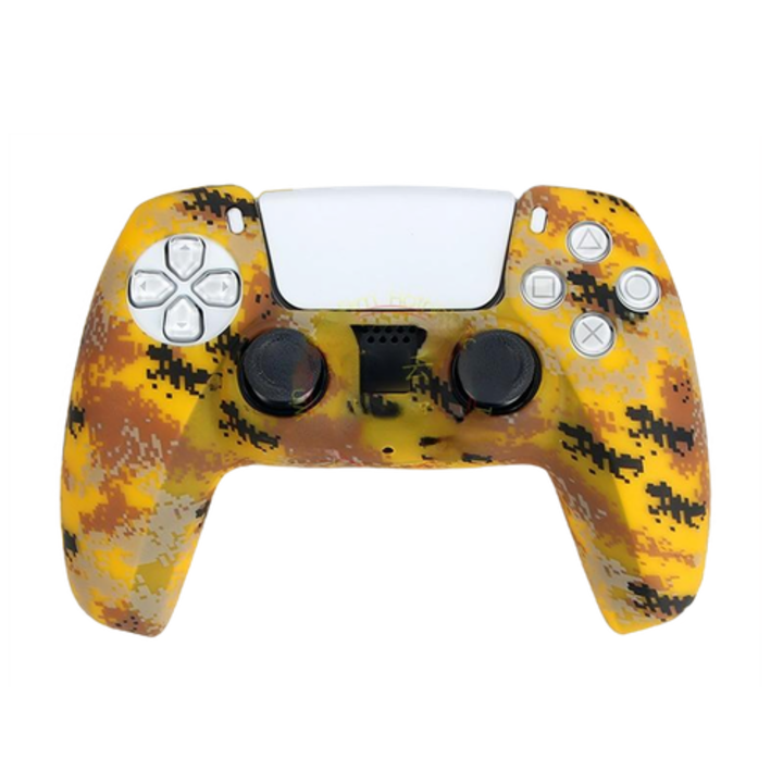 Калъф на контролера Sundiguer, Силикон, Съвместим с PS5/Slim/Pro, Камуфлажно жълт