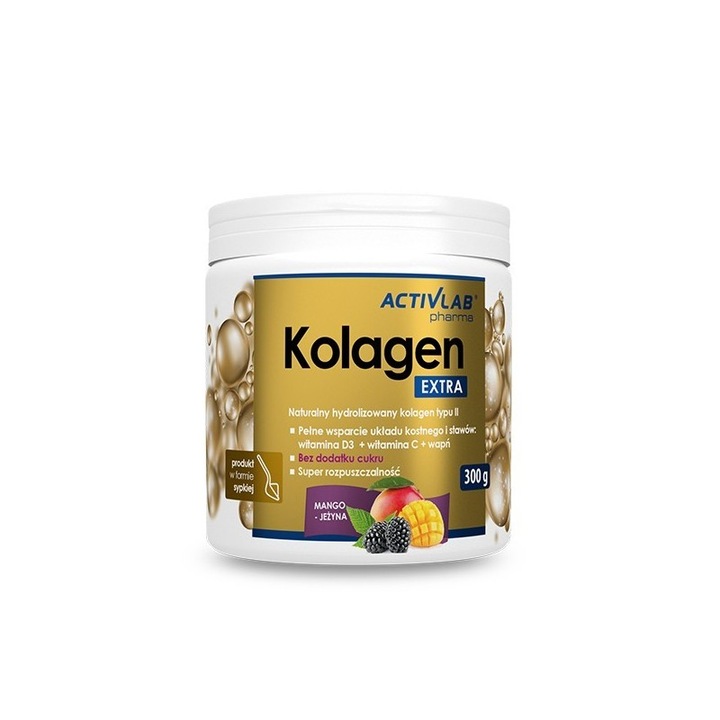 Supliment alimentar, ActivLab, Kolagen Extra pulbere 300 grame, aroma Mango Blackberry