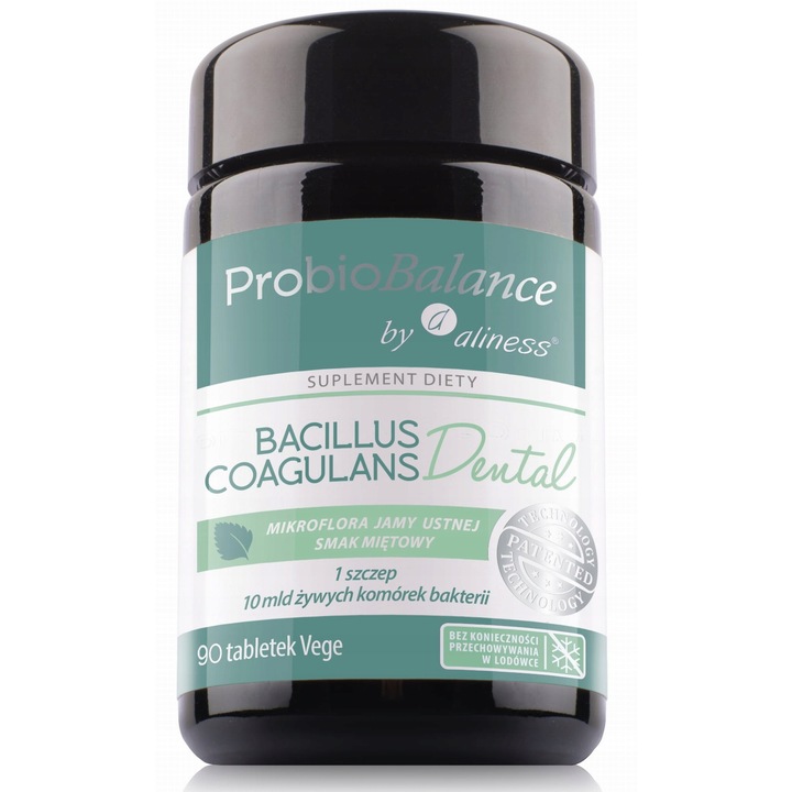 Supliment alimentar, Prebiotic Probiobalance by Aliness, Bacillus Coagulans Dental, 90 tablete
