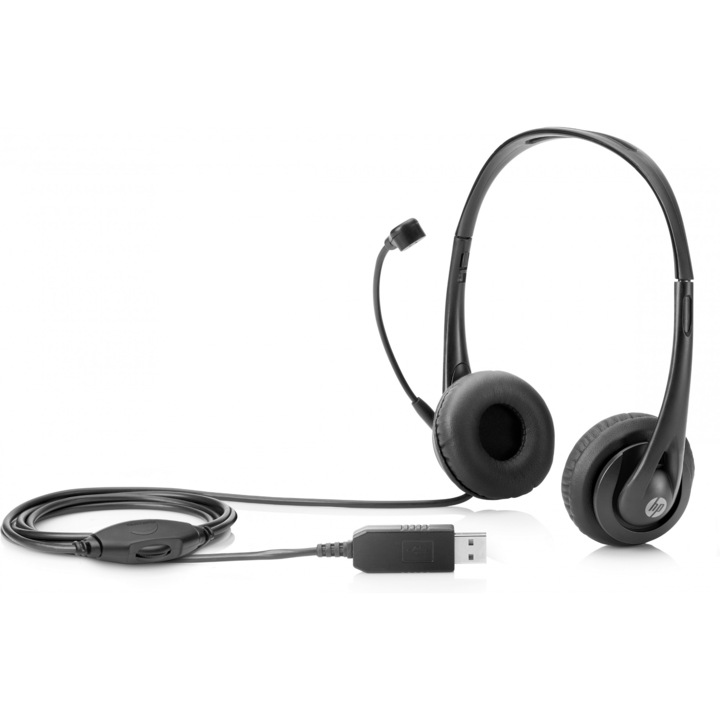 HP Headset - On-Ear - kabelgebunden - USB - Black Jack (T1A67AA)