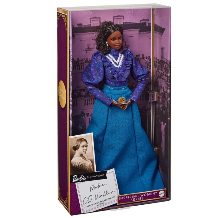 Barbie Signature Inspiring Women Series Madam Cj Walker sötét bőrű baba hby00