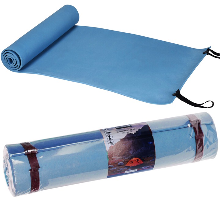 Kempingmatrac EDANTI Sport Szőnyeg Matrac Kemping Utazás Jóga 180x50 cm Kék