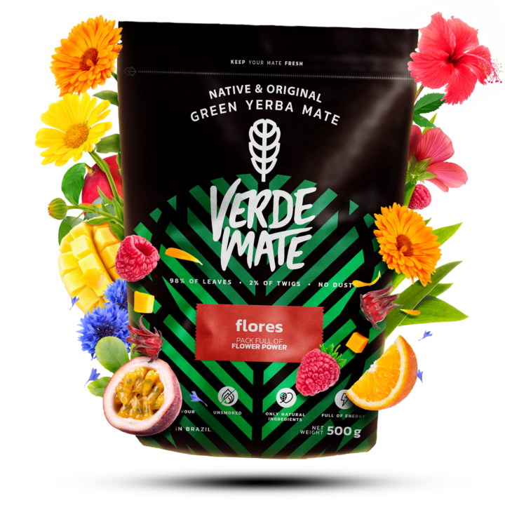 Ceai Yerba Mate, Verde Mate Green Flores, Mango, Zmeura, 500g