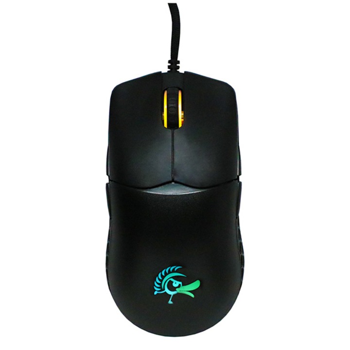 Mouse gaming Ducky Feather, RGB, switch-uri Huano, 16000 dpi, 7 butoane, senzor Pixart, Negru