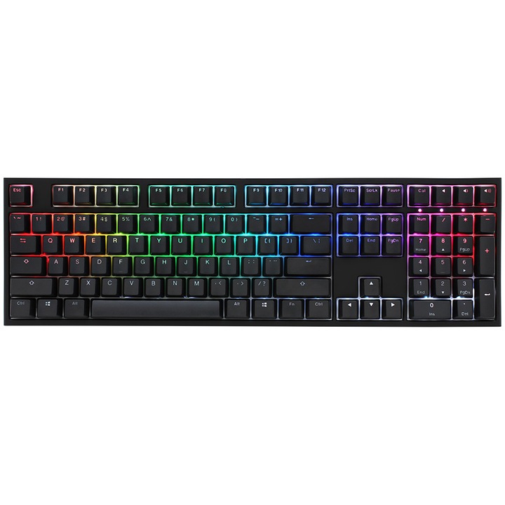 Клавиатура Gaming Ducky One 2, RGB подсветка, Превключватели MX-Black, Черен