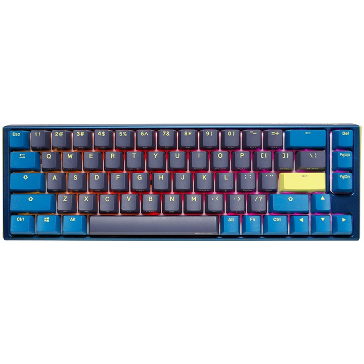 Tastatura gaming Ducky One 3 Daybreak SF, iluminare RGB, switch-uri MX-Brown, Albastru