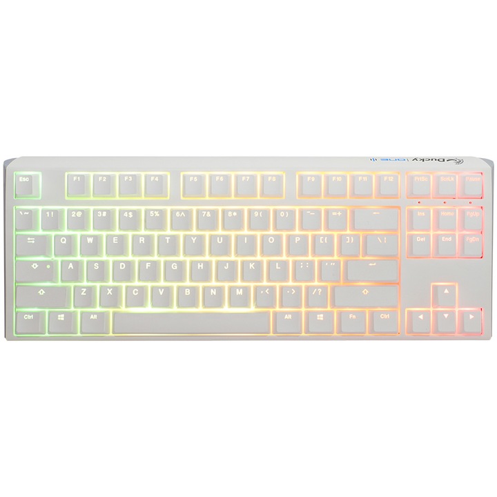 Клаватура Gaming Ducky One 3 Classic TKL, RGB подсветка, Суичове MX-Brown, Бял
