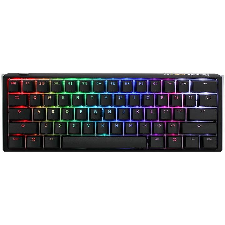 Клаватура Gaming Ducky One 3 Classic Mini, RGB подсветка, Суичове MX-Brown, Бял/Черен