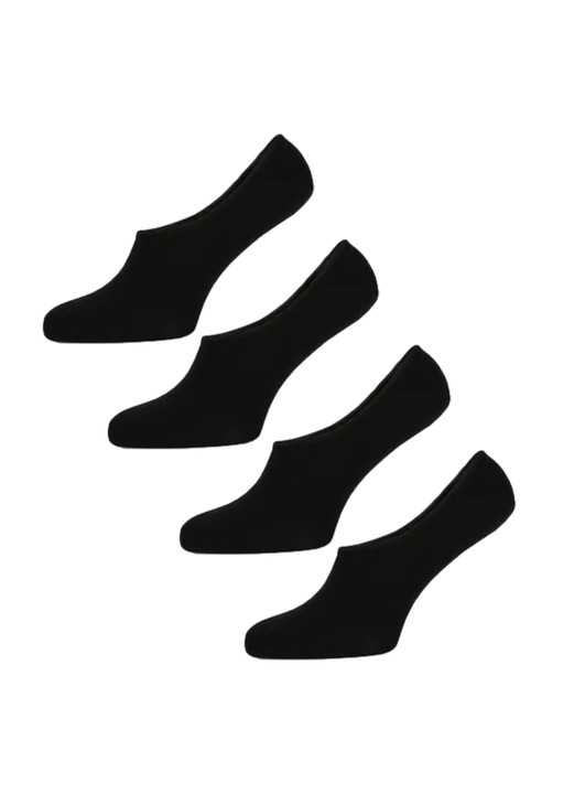 Комплект от 4 дамски чорапи, стелки, Multicolor, модел DD, Черен, 35-40