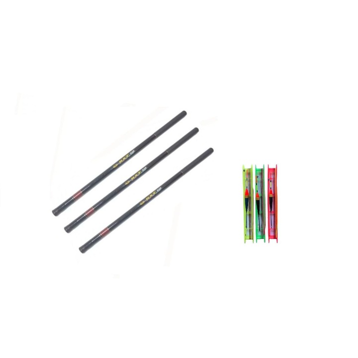 3 db 3,6/4,5/5,4 m-es botból álló készlet, 3 akciósorral 30g-tól 80g-ig prokarpfishing