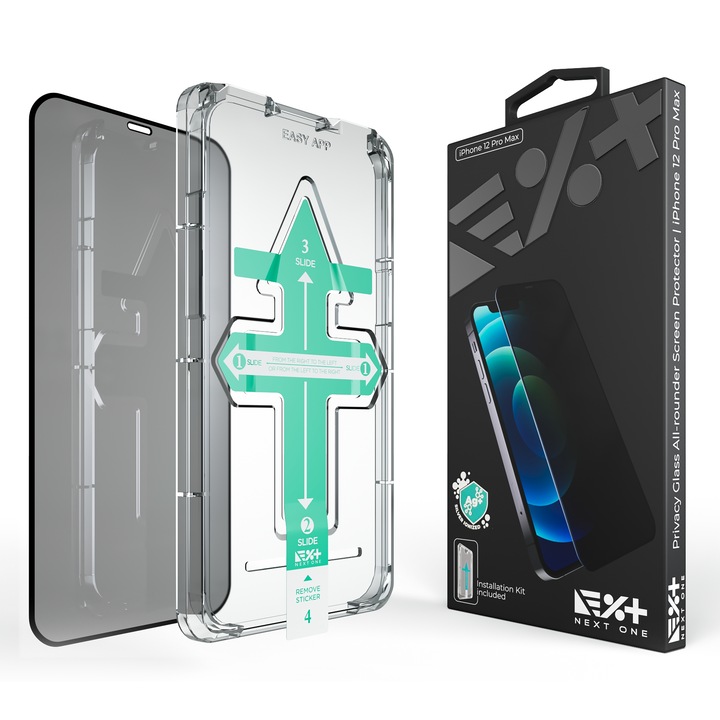 Folie de protectie din sticla Privacy NEXT ONE compatibila cu iPhone 12 Pro Max