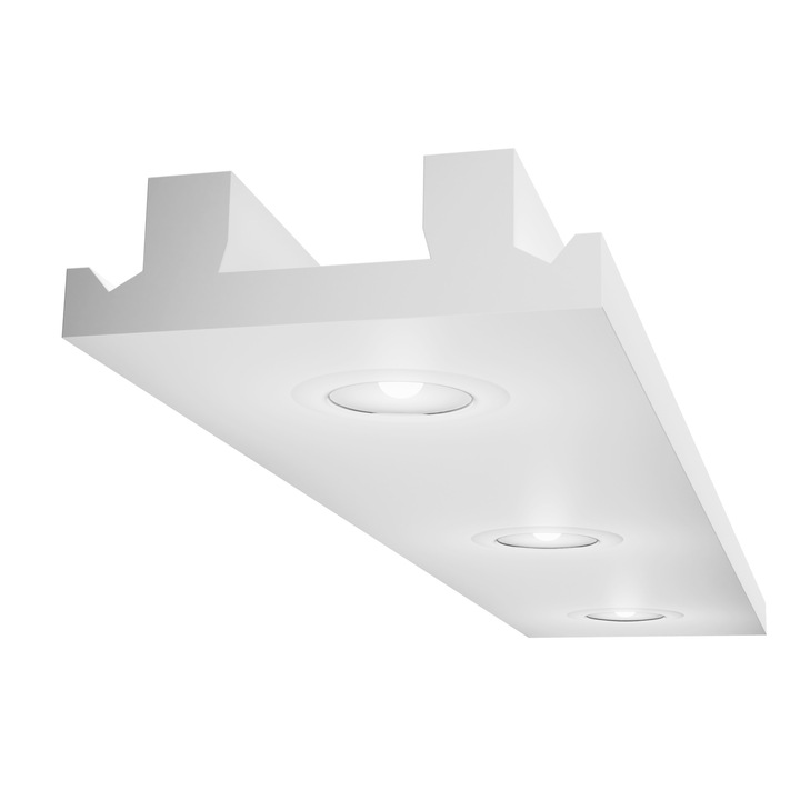 LED окачен таван, ELHARE, Халоген LH2A, Полистирен, 60x200x2000mm, Бял