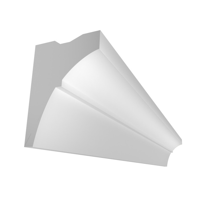 Cornisa pentru lumini LED Elhare LS35A, Polistiren, 80x55x2000mm, Alb