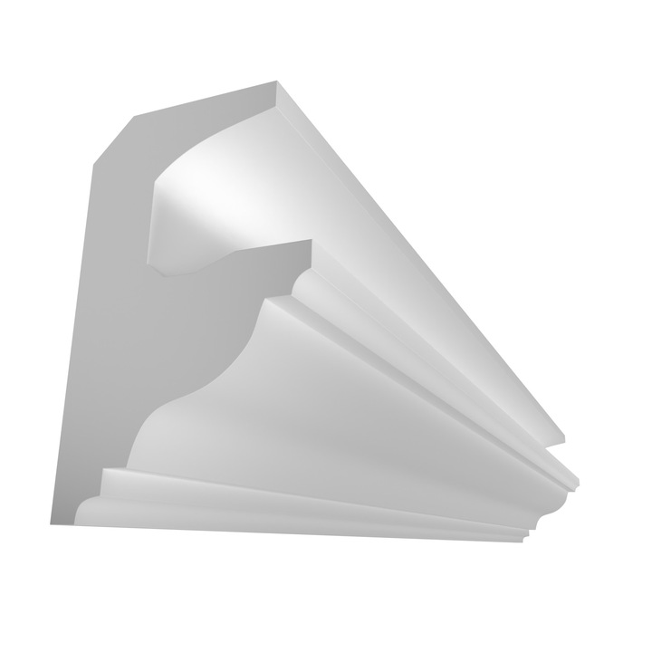 Cornisa pentru lumini LED ELHARE LS27B, Polistiren, Alb, 130x80x2000mm