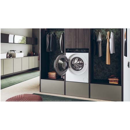Masina de spalat rufe Haier HW80-B14939-S, 8 kg, 1400 rpm, Motor Direct Motion, Refresh, ABT, Steam, Clasa A, Alb