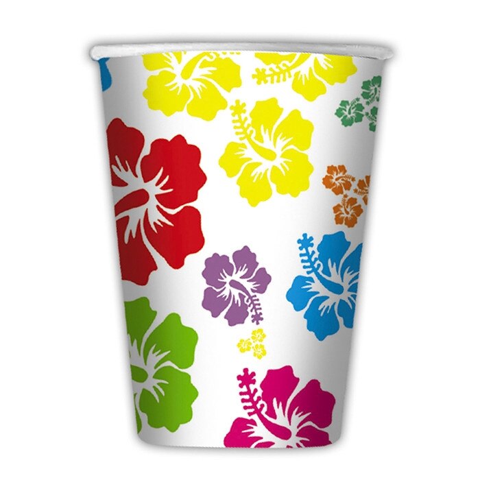 Pahare de unica folosinta 8/set 200ml Hawaii Big Party