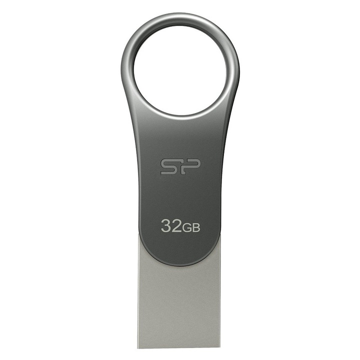 USB памет 32GB Silicon Power Mobile C80, Сребрист, USB Type C