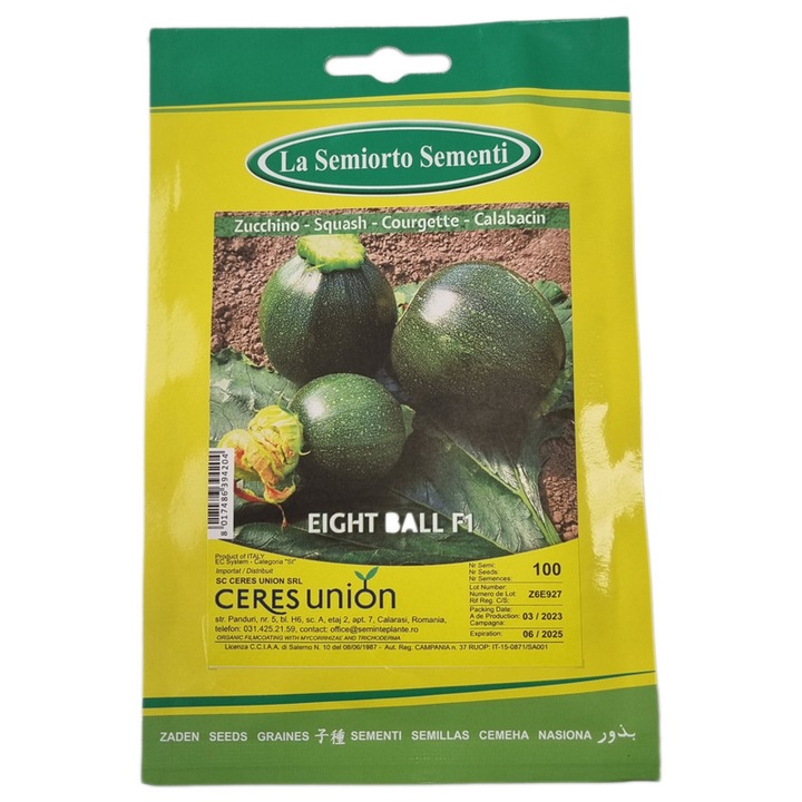 Seminte de dovlecei Eight Ball F1, 100 de Seminte