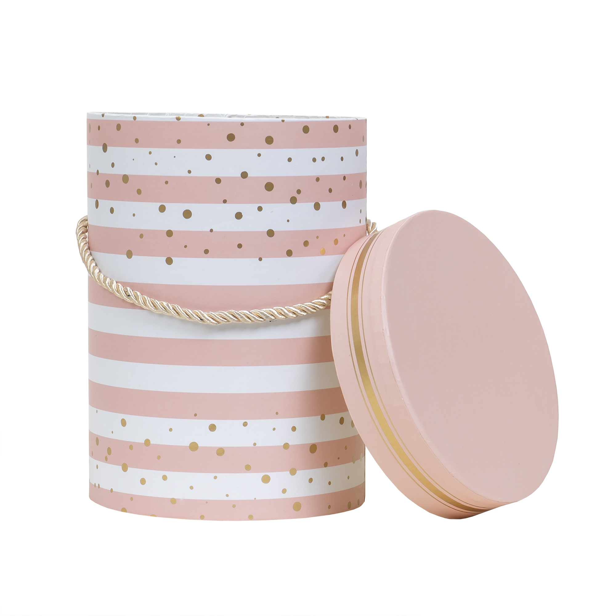 Cutie cu forma cilindrica si model, inaltime18, lungime13.5 CD4002_roz