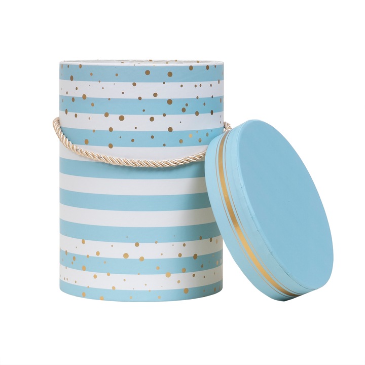 Cutie cu forma cilindrica si model / SL118_BLEU