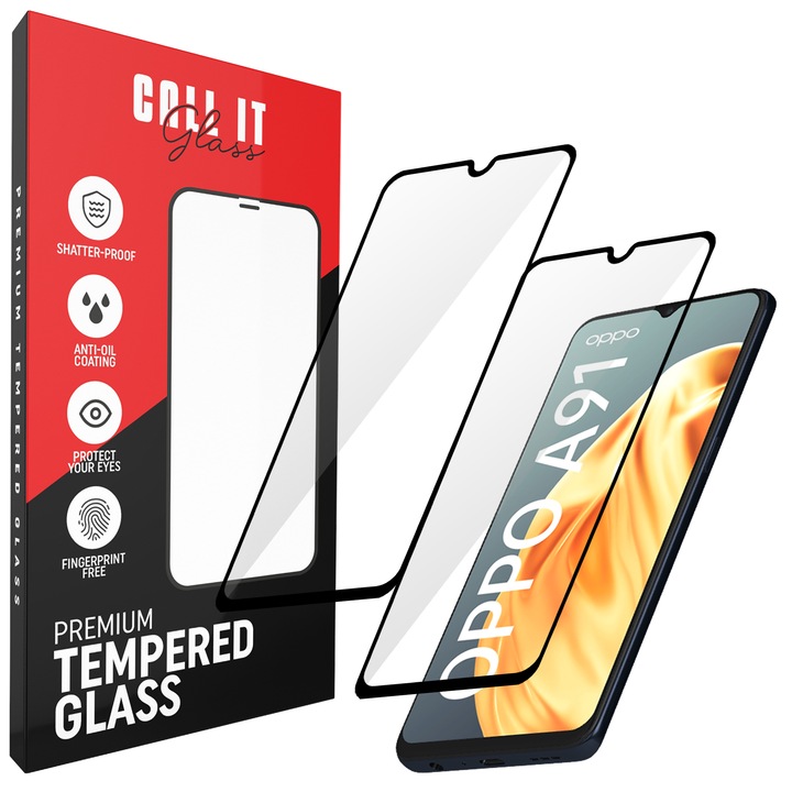2 db Call It Glass™ védőfólia készlet Oppo A91-hez Premium Ultra Transparent Glass-ből