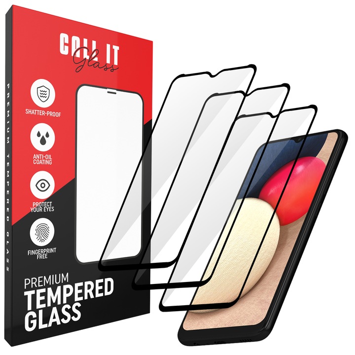 3 Call It Glass™ védőfólia készlet Samsung Galaxy A02S készülékhez Premium Ultra Transparent Glass üvegből