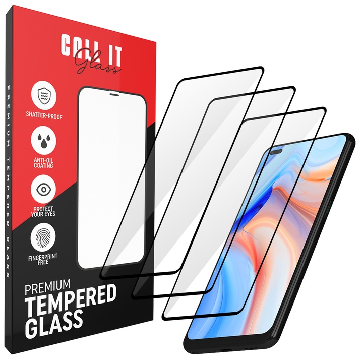 3 Call It Glass™ védőfólia készlet Oppo Reno4-hez a Premium Ultra Transparent Glass üvegből