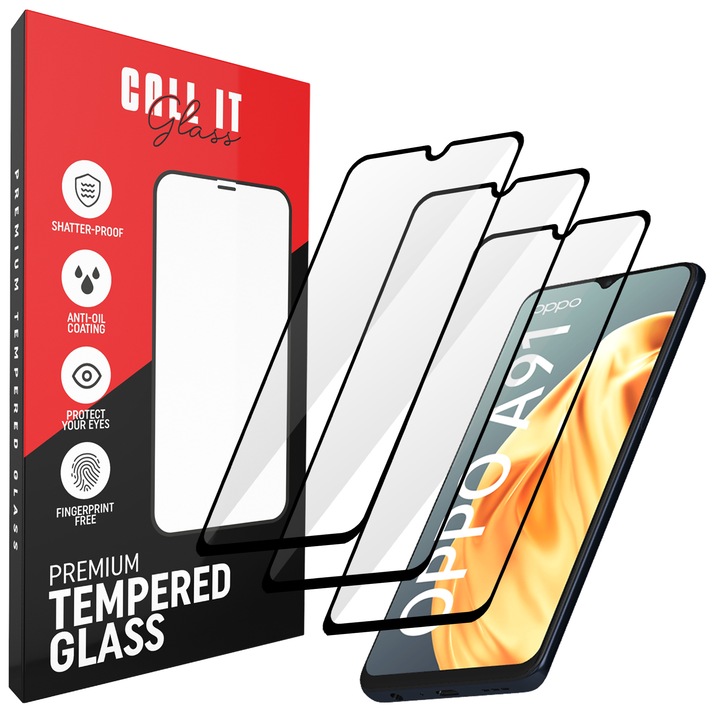 3 Call It Glass védőfólia készlet Oppo A91-hez, Premium Ultra transzparens üvegből