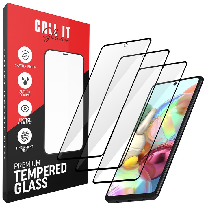 3 Call It Glass™ védőfólia készlet Samsung Galaxy A71 készülékhez Premium Ultra Transparent Glass üvegből